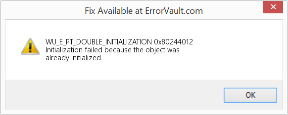 0x80244012 수정(오류 WU_E_PT_DOUBLE_INITIALIZATION)