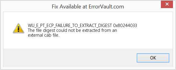 0x80244033 수정(오류 WU_E_PT_ECP_FAILURE_TO_EXTRACT_DIGEST)