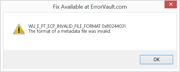 0x80244031 수정(오류 WU_E_PT_ECP_INVALID_FILE_FORMAT)