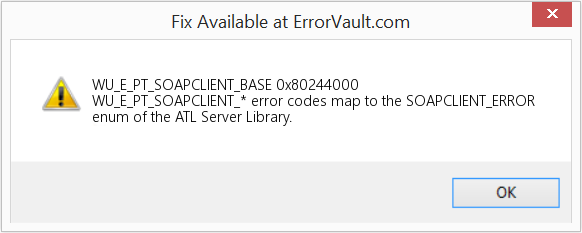 0x80244000 수정(오류 WU_E_PT_SOAPCLIENT_BASE)
