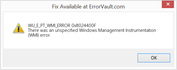 0x8024400F 수정(오류 WU_E_PT_WMI_ERROR)
