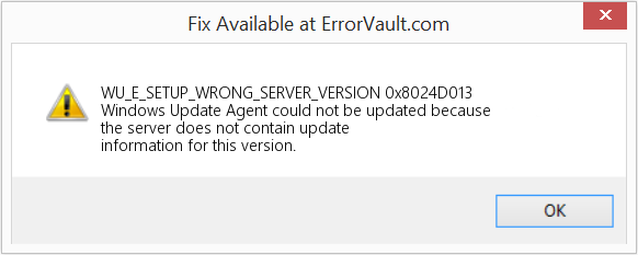 0x8024D013 수정(오류 WU_E_SETUP_WRONG_SERVER_VERSION)