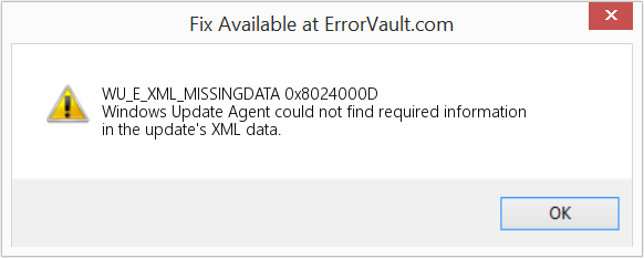 0x8024000D 수정(오류 WU_E_XML_MISSINGDATA)