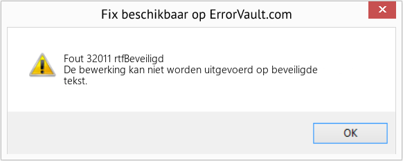 Fix rtfBeveiligd (Fout Fout 32011)