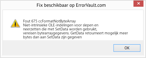 Fix ccFormatNotByteArray (Fout Fout 675)