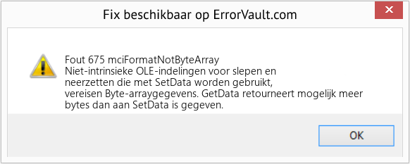 Fix mciFormatNotByteArray (Fout Fout 675)