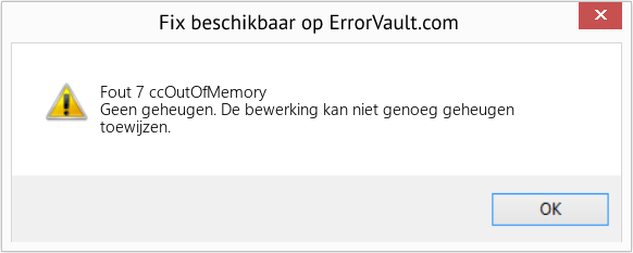 Fix ccOutOfMemory (Fout Fout 7)
