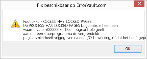 Fix PROCESS_HAS_LOCKED_PAGES (Fout Fout 0x76)