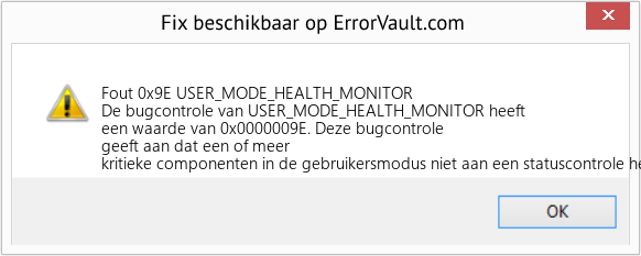 Fix USER_MODE_HEALTH_MONITOR (Fout Fout 0x9E)