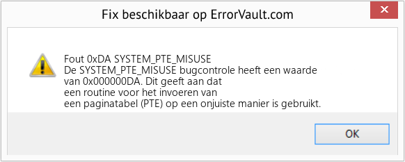 Fix SYSTEM_PTE_MISUSE (Fout Fout 0xDA)