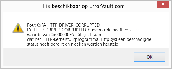 Fix HTTP_DRIVER_CORRUPTED (Fout Fout 0xFA)