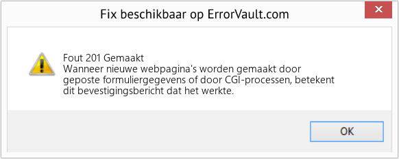 Fix Gemaakt (Fout Fout 201)