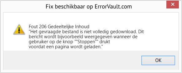 Fix Gedeeltelijke Inhoud (Fout Fout 206)