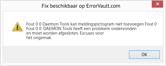 Fix Daemon Tools kan meldingspictogram niet toevoegen Fout 0 (Fout Fout 0 0)