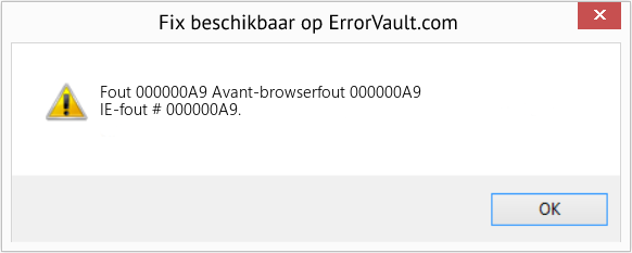 Fix Avant-browserfout 000000A9 (Fout Fout 000000A9)