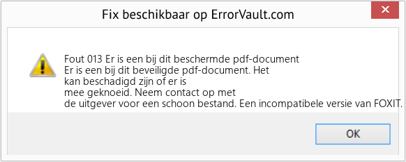 Fix Er is een bij dit beschermde pdf-document (Fout Fout 013)