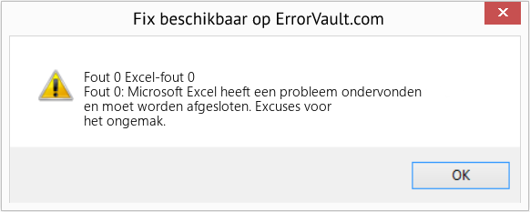 Fix Excel-fout 0 (Fout Fout 0)
