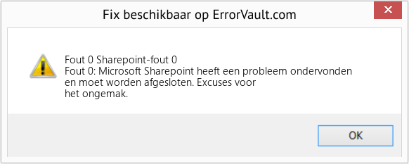Fix Sharepoint-fout 0 (Fout Fout 0)