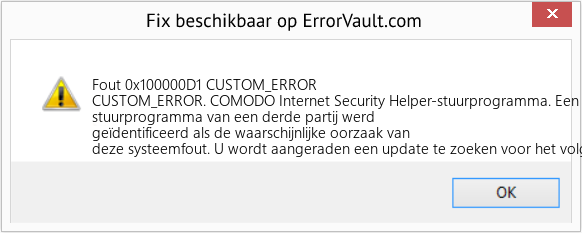 Download Fout <?php echo $nummer; ?> (CUSTOM_ERROR) Reparatie Tool Fix CUSTOM_ERROR (Fout Fout 0x100000D1)