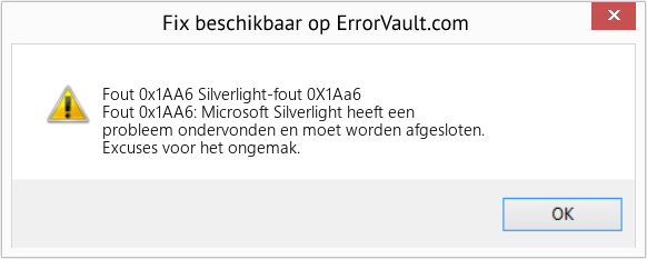 Fix Silverlight-fout 0X1Aa6 (Fout Fout 0x1AA6)