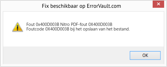 Fix Nitro PDF-fout 0X400D003B (Fout Fout 0x400D003B)
