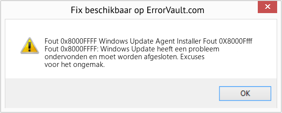 Fix Windows Update Agent Installer Fout 0X8000Ffff (Fout Fout 0x8000FFFF)