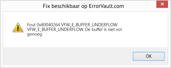 Download Fout <?php echo $nummer; ?> (VFW_E_BUFFER_UNDERFLOW) Reparatie Tool Fix VFW_E_BUFFER_UNDERFLOW (Fout Fout 0x80040264)