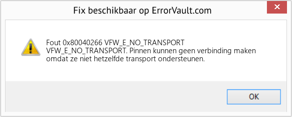 Download Fout <?php echo $nummer; ?> (VFW_E_NO_TRANSPORT) Reparatie Tool Fix VFW_E_NO_TRANSPORT (Fout Fout 0x80040266)