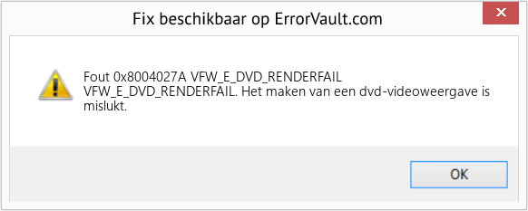 Fix VFW_E_DVD_RENDERFAIL (Fout Fout 0x8004027A)