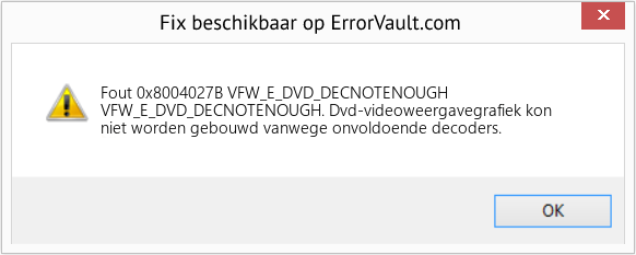Fix VFW_E_DVD_DECNOTENOUGH (Fout Fout 0x8004027B)