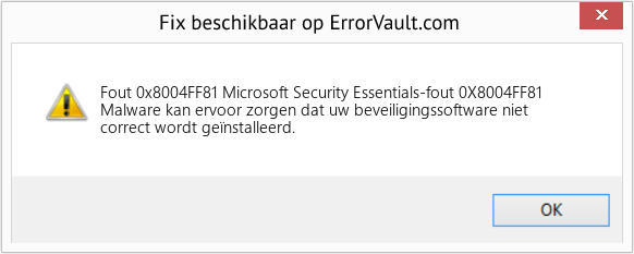 Fix Microsoft Security Essentials-fout 0X8004FF81 (Fout Fout 0x8004FF81)