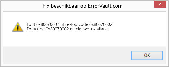 Fix nLite-foutcode 0x80070002 (Fout Fout 0x80070002)