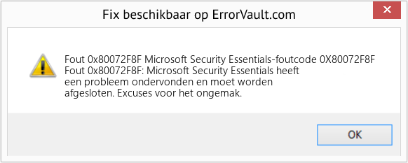 Fix Microsoft Security Essentials-foutcode 0X80072F8F (Fout Fout 0x80072F8F)