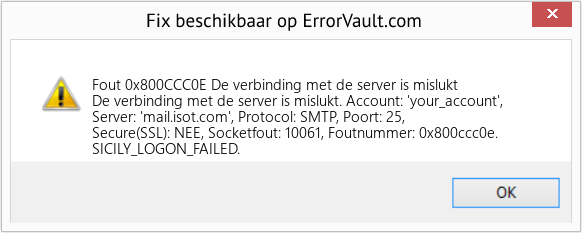Fix De verbinding met de server is mislukt (Fout Fout 0x800CCC0E)