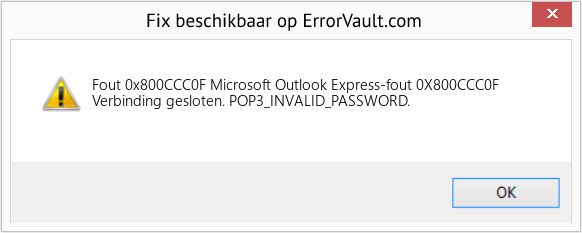 Fix Microsoft Outlook Express-fout 0X800CCC0F (Fout Fout 0x800CCC0F)