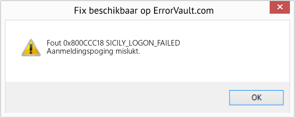 Fix SICILY_LOGON_FAILED (Fout Fout 0x800CCC18)