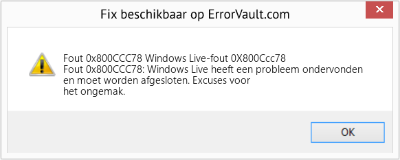 Download Fout <?php echo $nummer; ?> (Windows Live-fout 0X800Ccc78) Reparatie Tool Fix Windows Live-fout 0X800Ccc78 (Fout Fout 0x800CCC78)