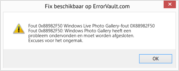 Fix Windows Live Photo Gallery-fout 0X88982F50 (Fout Fout 0x88982F50)