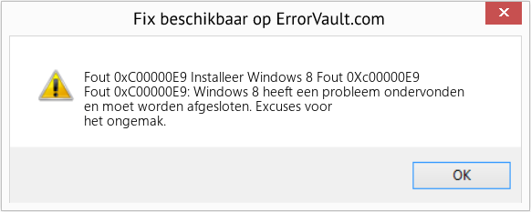 Fix Installeer Windows 8 Fout 0Xc00000E9 (Fout Fout 0xC00000E9)