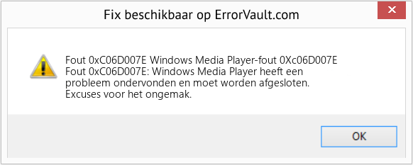 Download Fout <?php echo $nummer; ?> (Windows Media Player-fout 0Xc06D007E) Reparatie Tool Fix Windows Media Player-fout 0Xc06D007E (Fout Fout 0xC06D007E)