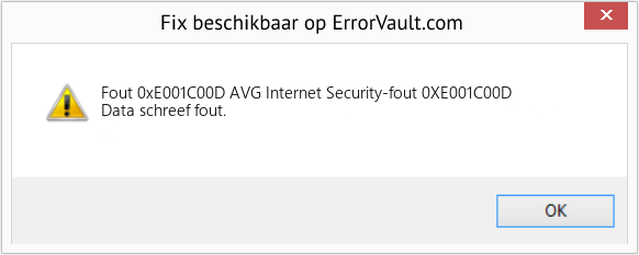 Fix AVG Internet Security-fout 0XE001C00D (Fout Fout 0xE001C00D)
