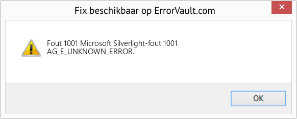 Fix Microsoft Silverlight-fout 1001 (Fout Fout 1001)