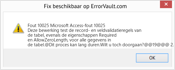 Fix Microsoft Access-fout 10025 (Fout Fout 10025)
