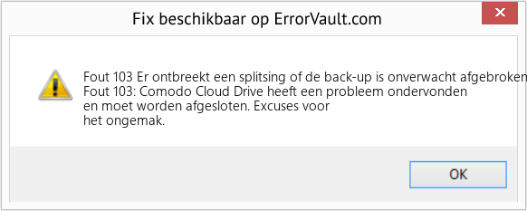 Download Fout <?php echo $nummer; ?> (Er ontbreekt een splitsing of de back-up is onverwacht afgebroken) Reparatie Tool Fix Er ontbreekt een splitsing of de back-up is onverwacht afgebroken (Fout Fout 103)