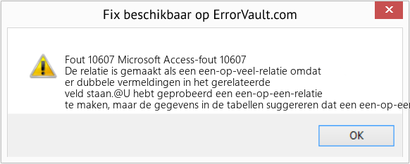 Fix Microsoft Access-fout 10607 (Fout Fout 10607)