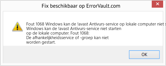 Fix Windows kan de !avast Antivurs-service op lokale computer niet starten (Fout Fout 1068)