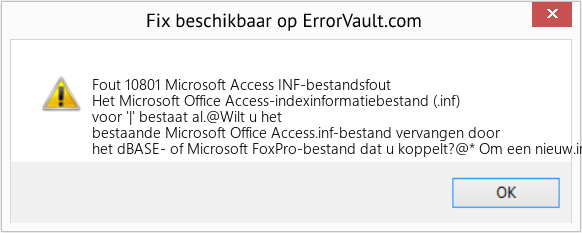 Fix Microsoft Access INF-bestandsfout (Fout Fout 10801)
