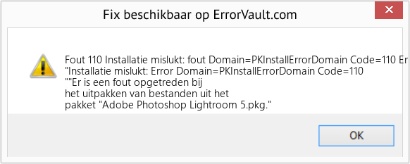 Fix Installatie mislukt: fout Domain=PKInstallErrorDomain Code=110 Er is een fout opgetreden bij het uitpakken van bestanden uit package.pkg (Fout Fout 110)