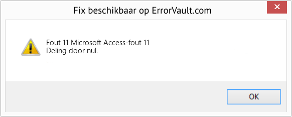 Fix Microsoft Access-fout 11 (Fout Fout 11)