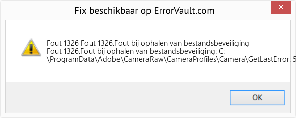 Fix Fout 1326.Fout bij ophalen van bestandsbeveiliging (Fout Fout 1326)